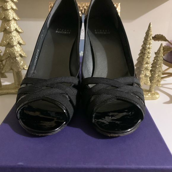 Stuart Weitzman Black Peep-Toe Heels - Picture 6 of 7
